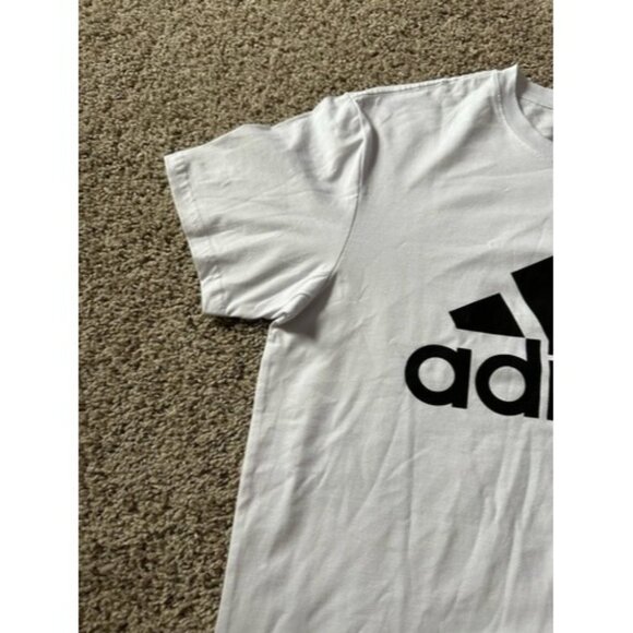 Adidas Golf Mens White Short Sleeve Crew Neck Shirt Size Large 3 Stripes Logo - Picture 3 of 11